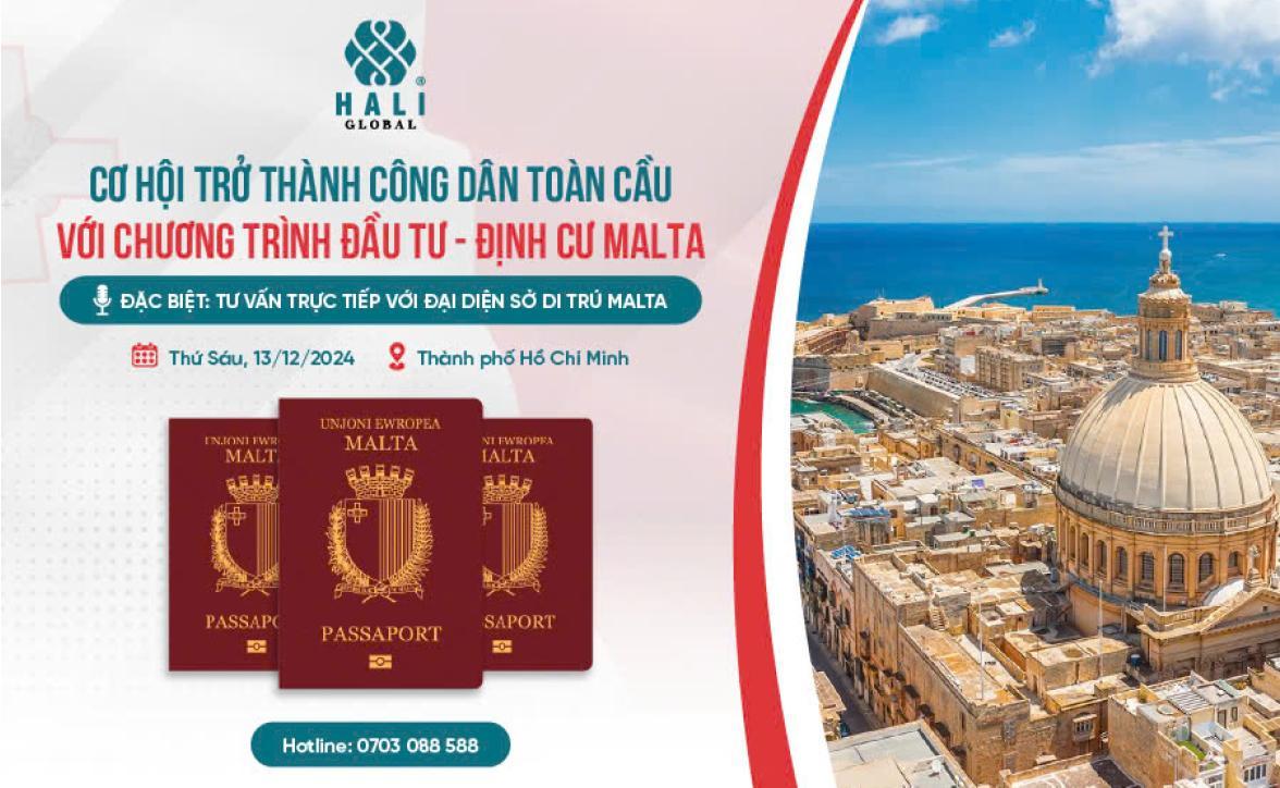 CƠ HỘI TRỞ THÀNH CÔNG DÂN TOÀN CẦU VỚI CHƯƠNG TRÌNH ĐẦU TƯ - ĐỊNH CƯ MALTA VỚI MỨC ĐẦU TƯ BAN ĐẦU CHỈ TỪ 126,000 EUR