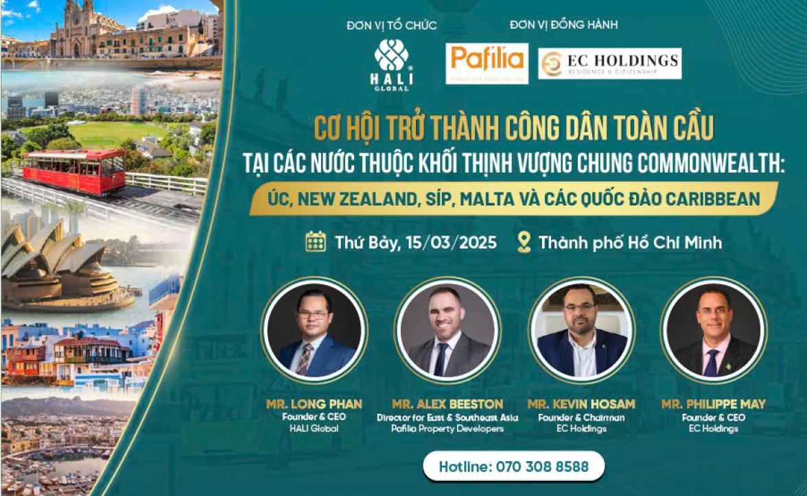 CƠ HỘI TRỞ THÀNH CÔNG DÂN TOÀN CẦU TẠI CÁC NƯỚC THUỘC KHỐI THỊNH VƯỢNG CHUNG COMMONWEALTH: ÚC, NEW ZEALAND, SÍP, MALTA VÀ CÁC QUỐC ĐẢO CARIBBEAN