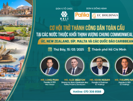 CƠ HỘI TRỞ THÀNH CÔNG DÂN TOÀN CẦU TẠI CÁC NƯỚC THUỘC KHỐI THỊNH VƯỢNG CHUNG COMMONWEALTH: ÚC, NEW ZEALAND, SÍP, MALTA VÀ CÁC QUỐC ĐẢO CARIBBEAN