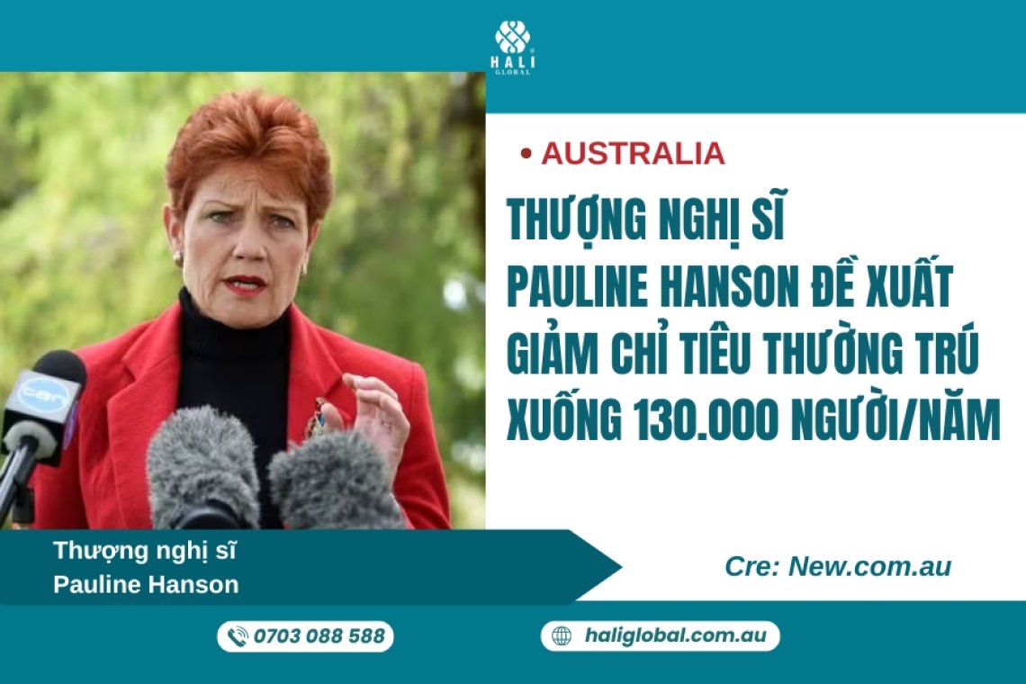 ÚC GIẢM CHỈ TIÊU THƯỜNG TRÚ XUỐNG 130.000 NGƯỜI/NĂM?  ĐỀ XUẤT MỚI TỪ ĐẢNG ONE NATION