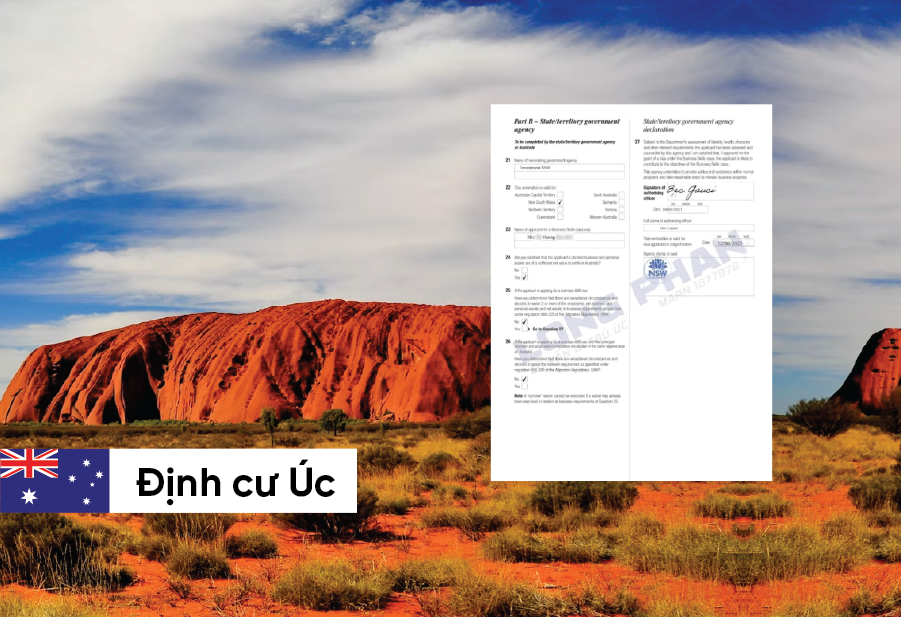 CHÚC MỪNG GIA ĐÌNH KHÁCH HÀNG CHỊ HỒNG ĐƯỢC TIỂU BANG NAM ÚC XÁC NHẬN ĐÃ THỰC HIỆN ĐÚNG CAM KẾT CỦA VISA 132A