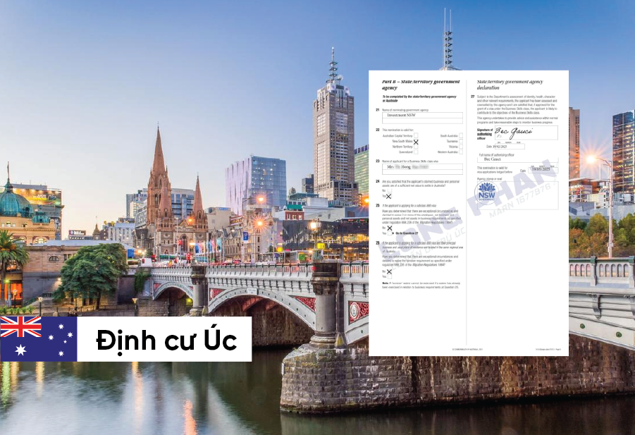 CHÚC MỪNG GIA ĐÌNH CHỊ BÍCH VÀ ANH PHI NHẬN BẢO LÃNH VISA 888A TỪ TIỂU BANG NAM ÚC