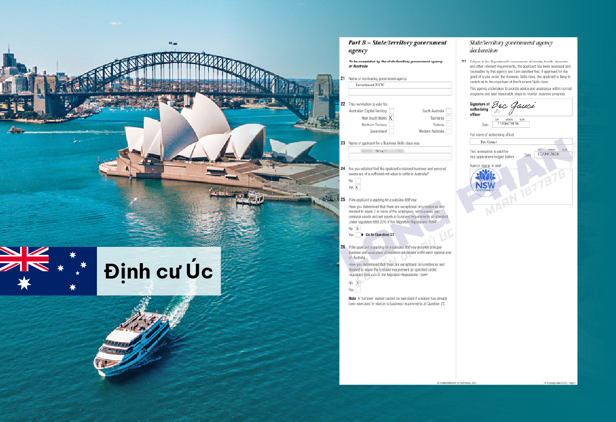 CHÚC MỪNG GIA ĐÌNH CHỊ HOA NHẬN ĐƯỢC BẢO LÃNH TỪ TIỂU BANG NEW SOUTH WALES CHO VISA THƯỜNG TRÚ 888B – DIỆN NHÀ ĐẦU TƯ