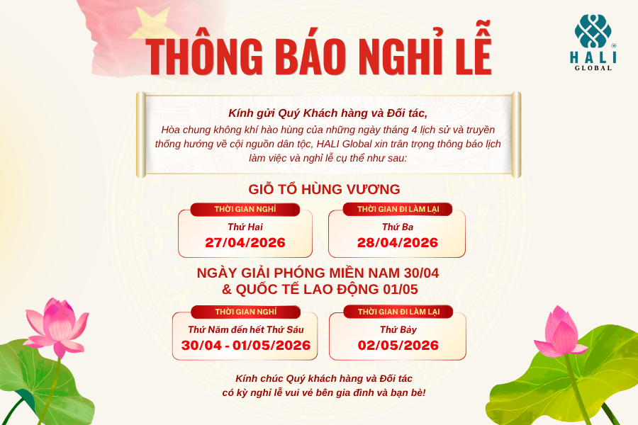 THÔNG BÁO LỊCH NGHỈ LỄ GIỖ TỔ HÙNG VƯƠNG VÀ 30/04 – 01/05 2026